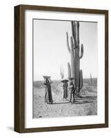 Maricopa Women Gathering Fruit From Saguaro Cacti-Edward Sheriff Curtis-Framed Premium Giclee Print