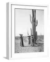 Maricopa Women Gathering Fruit From Saguaro Cacti-Edward Sheriff Curtis-Framed Premium Giclee Print