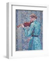 Marie-Anne Weber Playing the Violin, 1903-Theo van Rysselberghe-Framed Giclee Print