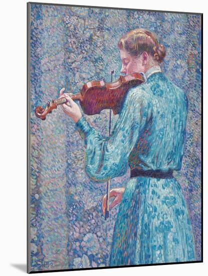 Marie-Anne Weber Playing the Violin, 1903-Theo van Rysselberghe-Mounted Premium Giclee Print