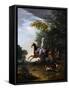 Marie-Antoinette (1755-179) Hunting with Dogs-Louis-Auguste Brun de Versoix-Framed Stretched Canvas