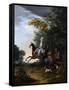 Marie-Antoinette (1755-179) Hunting with Dogs-Louis-Auguste Brun de Versoix-Framed Stretched Canvas