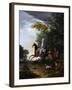 Marie-Antoinette (1755-179) Hunting with Dogs-Louis-Auguste Brun de Versoix-Framed Giclee Print