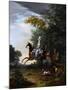 Marie-Antoinette (1755-179) Hunting with Dogs-Louis-Auguste Brun de Versoix-Mounted Giclee Print