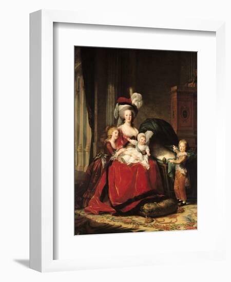 Marie-Antoinette (1755-93) and Her Four Children, 1787-Elisabeth Louise Vigee-LeBrun-Framed Premium Giclee Print