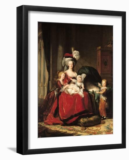 Marie-Antoinette (1755-93) and Her Four Children, 1787-Elisabeth Louise Vigee-LeBrun-Framed Giclee Print