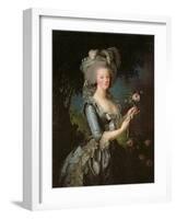 Marie Antoinette (1755-93) with a Rose, 1783-Elisabeth Louise Vigee-LeBrun-Framed Giclee Print