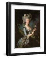 Marie Antoinette (1755-93) with a Rose, 1783-Elisabeth Louise Vigee-LeBrun-Framed Premium Giclee Print