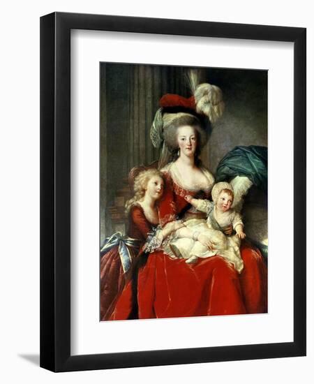 Marie-Antoinette and Her Four Children, 1787-Elisabeth Louise Vigee-LeBrun-Framed Premium Giclee Print