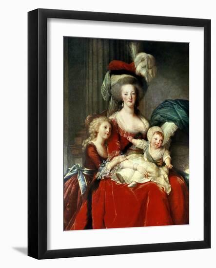 Marie-Antoinette and Her Four Children, 1787-Elisabeth Louise Vigee-LeBrun-Framed Giclee Print