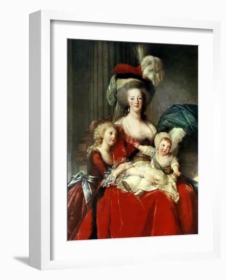 Marie-Antoinette and Her Four Children, 1787-Elisabeth Louise Vigee-LeBrun-Framed Giclee Print