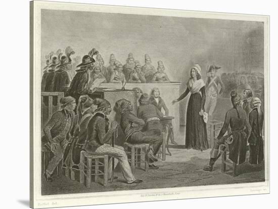 Marie Antoinette at the Revolutionary Tribunal-Denis Auguste Marie Raffet-Stretched Canvas