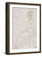 Marie-Antoinette conduite au supplice le 16 octobre 1793 avec notes manuscrites.-Jacques-Louis David-Framed Giclee Print