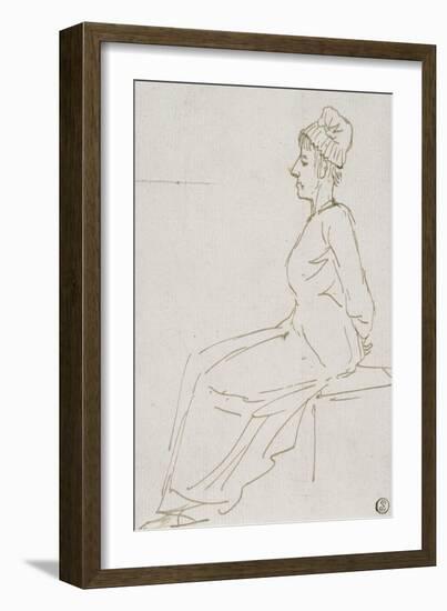 Marie-Antoinette conduite au supplice le 16 octobre 1793 avec notes manuscrites.-Jacques-Louis David-Framed Giclee Print