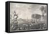 Marie-Antoinette Former Queen of France is Guillotined in the Place de la Revolution-Mannet-Framed Stretched Canvas