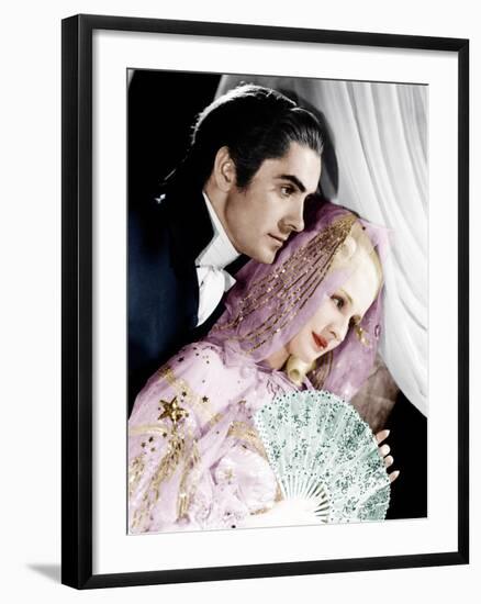 MARIE ANTOINETTE, from left: Tyrone Power, Norma Shearer, 1938-null-Framed Photo