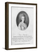 Marie Antoinette, Queen Consort of Louis XVI of France, 1790-Francesco Bartolozzi-Framed Giclee Print