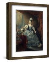 Marie Antoinette, Queen of France with Globe, 1775-Jean Baptiste Andre Gautier d'Agoty-Framed Art Print