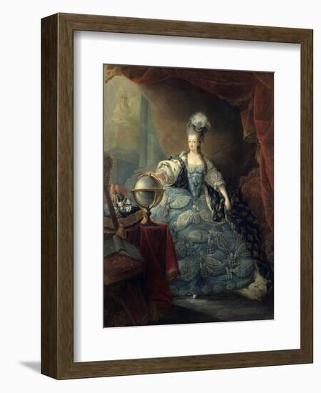 Marie Antoinette, Queen of France with Globe, 1775-Jean Baptiste Andre Gautier d'Agoty-Framed Art Print