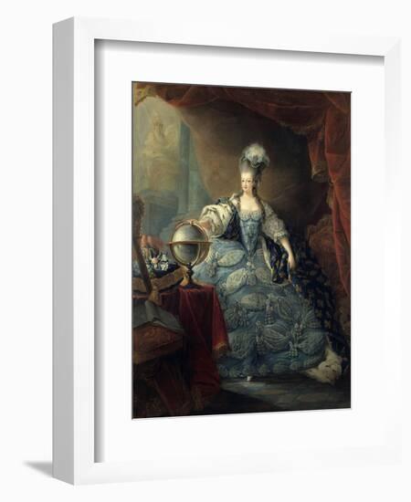 Marie Antoinette, Queen of France with Globe, 1775-Jean Baptiste Andre Gautier d'Agoty-Framed Art Print