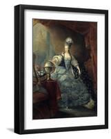 Marie Antoinette, Queen of France with Globe, 1775-Jean Baptiste Andre Gautier d'Agoty-Framed Art Print