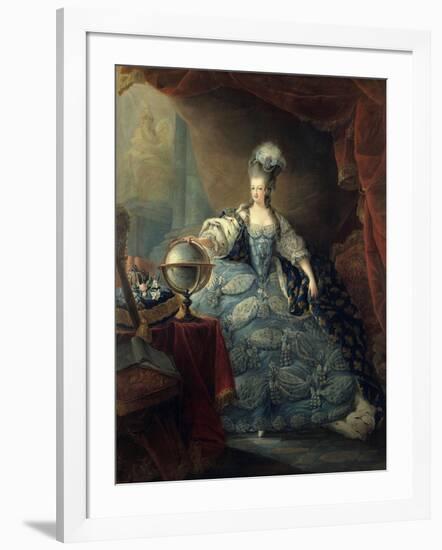 Marie Antoinette, Queen of France with Globe, 1775-Jean Baptiste Andre Gautier d'Agoty-Framed Art Print