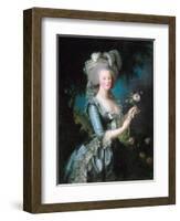 Marie-Antoinette with a Rose-Elisabeth Vigee-Lebrun-Framed Giclee Print