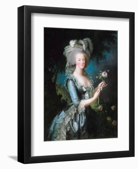 Marie-Antoinette with a Rose-Elisabeth Vigee-Lebrun-Framed Giclee Print