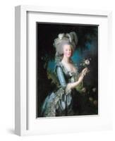 Marie-Antoinette with a Rose-Elisabeth Vigee-Lebrun-Framed Giclee Print