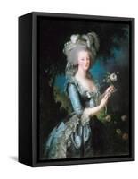 Marie-Antoinette with a Rose-Elisabeth Vigee-Lebrun-Framed Stretched Canvas