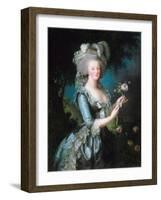 Marie-Antoinette with a Rose-Elisabeth Vigee-Lebrun-Framed Giclee Print