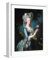 Marie-Antoinette with a Rose-Elisabeth Vigee-Lebrun-Framed Giclee Print