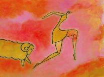 Woman Running from a Ram-Marie Bertrand-Framed Giclee Print