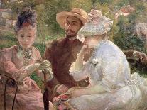 On the Terrace at Sevres, 1880-Marie Bracquemond-Stretched Canvas