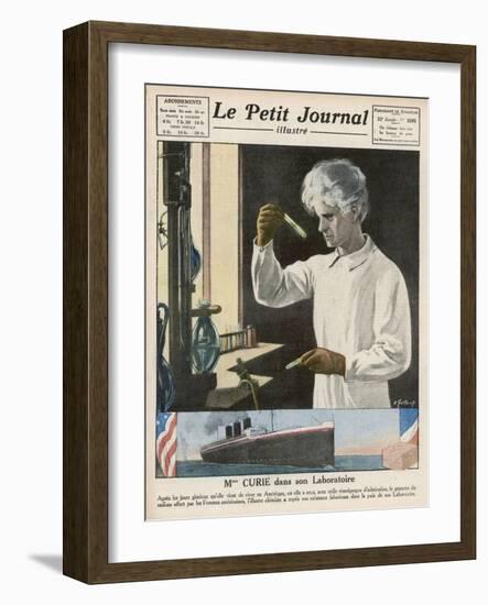 Marie Curie in Her Laboratory-Andre Galland-Framed Art Print