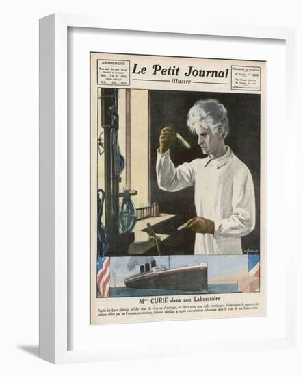 Marie Curie in Her Laboratory-Andre Galland-Framed Art Print