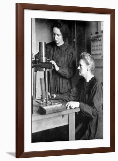 Marie Curie, Polish-Born French Physicist and Her Daughter Irene, 1925-null-Framed Giclee Print