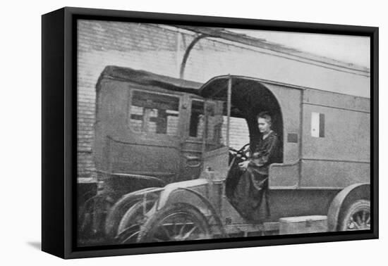 Marie Curie, Polish-Born French Physicist, Driving a Car Converted into a Radiological Unit, 1914-null-Framed Stretched Canvas