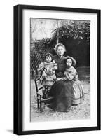 Marie Curie, Polish-Born French Physicist, with Her Daughters Eve and Irene, 1908-null-Framed Giclee Print