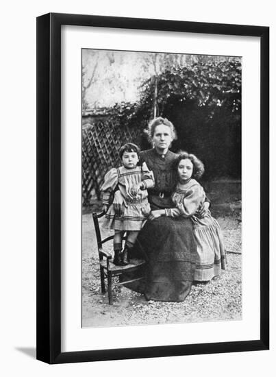 Marie Curie, Polish-Born French Physicist, with Her Daughters Eve and Irene, 1908-null-Framed Giclee Print