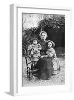 Marie Curie, Polish-Born French Physicist, with Her Daughters Eve and Irene, 1908-null-Framed Giclee Print