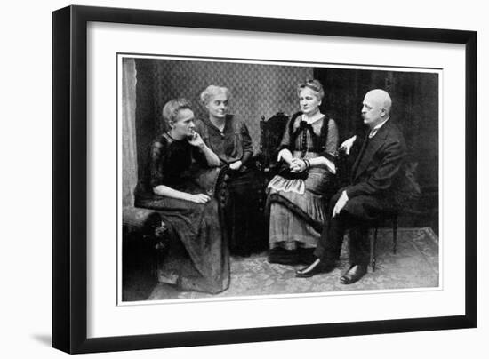 Marie Curie, Polish-Born French Physicist with Members of Her Family in Warsaw, Poland, 1912-null-Framed Giclee Print