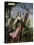 Marie De Rohan-Montbazon (1600-79) Duchess of Chevreuse as Diana the Huntress-Claude Deruet-Stretched Canvas