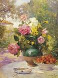 Still Life of Summer Flowers and Fruit-Marie Felix Hippolyte-Lucas-Framed Premium Giclee Print