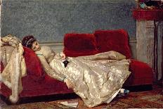 An Elegant Woman in a Rose Garden-Marie Francois Firmin-Girard-Giclee Print
