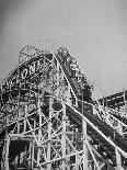 Couple Taking a Ride on the 300 Ft. Parachute Jump at Coney Island Amusement Park-Marie Hansen-Photographic Print