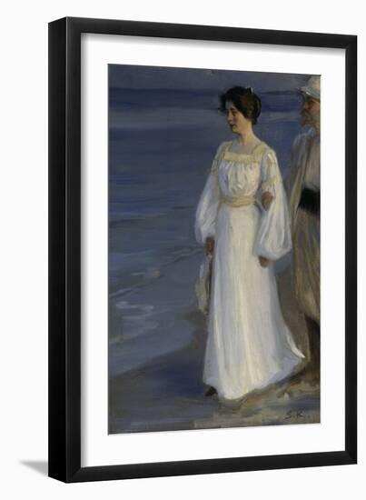 Marie Kroyer on the Beach-Peder Severin Kröyer-Framed Giclee Print