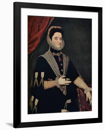 'Marie of Austria - Empress of Germany, 1528-1603', 16th century, (1910)-Juan Pantoja De La Cruz-Framed Giclee Print
