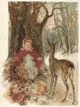 Girl and Deer-Marie Seymour Lucas-Mounted Art Print