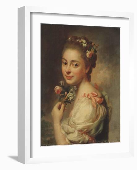 Marie Suzanne Giroust Roslin (1734-1772), Peintre Et Pastelliste Francaise, Epouse De L'artiste - M-Alexander Roslin-Framed Giclee Print